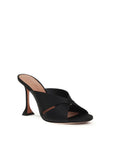 Amina Muaddi Salma Silk Mule Sandals - Black
