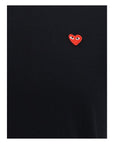 Comme Des Garçons Play Logo Cotton T-Shirt - Black