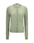 Fendi Logo Cardigan - Soft Green