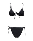 Kristina Ti Floral Broderie Anglaise Two-Piece Bikini Swimsuit Set - Black
