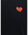Comme Des Garçons Play Logo Cotton T-Shirt - Black