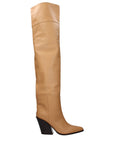 Jimmy Choo Mace Leather Over-Knee Boots - Caramel