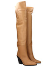 Jimmy Choo Leather Over-Knee Boots - Beige