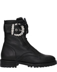 Jimmy Choo Cherie Combat Leather Ankle Boots - Black
