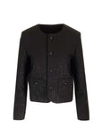 Celine Embellished Collarless Wool Blazer - Black