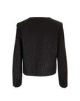 Celine Embellished Collarless Wool Blazer - Black
