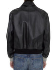 Dior Collared Leather Jacket - Black
