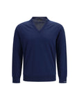 Prada Cotton V-Neck Sweater - Azure Blue