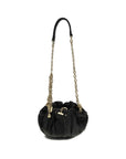 Chloé Plissé Leather Shoulder Bag - Black