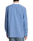 Loewe Striped Oversize Collar Shirt - Cerulean Blue