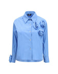 Ella Roses Shirt - Cerulean Blue