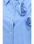 Ella Roses Shirt - Cerulean Blue
