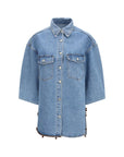Ella Light Wash Longline Denim Shirt