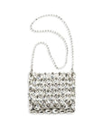 Self-Portrait Crystal Embellished Mesh Pouch & Shoulder Bag - Silver