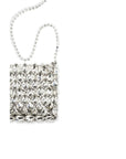 Self-Portrait Crystal Embellished Mesh Pouch & Shoulder Bag - Silver