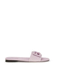 Fendi Beige Baguette Leather Flat Mule Sandals - Lilac