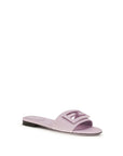 Fendi Beige Baguette Leather Flat Mule Sandals - Lilac