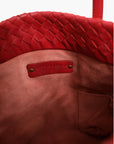 Bottega Veneta Intrecciato Leather Tote Bag - Red