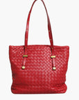 Bottega Veneta Intrecciato Leather Tote Bag - Red