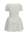 Self-Portrait Pointelle Knit Mini Dress - White