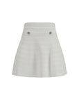 Self-Portrait Pointelle Knit Lace Mini Skirt - White