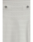 Self-Portrait Pointelle Knit Lace Mini Skirt - White