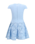 Self-Portrait Floral Lace Mini Dress - Light Blue