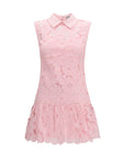 Self-Portrait Floral Guipure Lace Sleeveless Mini Dress - Pink