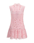 Self-Portrait Floral Guipure Lace Sleeveless Mini Dress - Pink