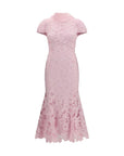 Self-Portrait Floral Lace Cocktail Midi Dress - Pink