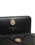 Chanel 19 Flap Coin Purse Quilted Leather Crossbody - Black