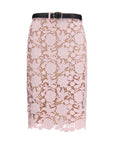 Self-Portrait Floral Lace Midi Skirt
