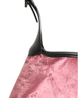 Gucci Jackie Pink Velvet And Black Leather Shoulder Bag