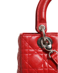 Christian Dior Cannage Leather Lady Dior Tote Bag - Red