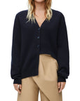 Loewe Asymmetrical Cashmere Cardigan - Deep Blue