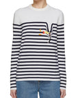 Loewe Stripe Wool Sweater - Navy & White