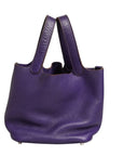 Hermès Picotin Lock PM Clemence Leather Bag - Purple
