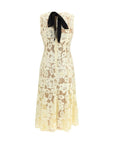 Self-Portrait Sleeveless Lace Midi Dress - Porcelain White