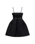 Ganni Grommet Belt Mini Dress - Black