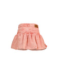 Ganni Ruffle Hem Denim Mini Skirt - Pink