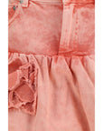 Ganni Ruffle Hem Denim Mini Skirt - Pink