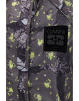 Ganni Geo-Abstract Floral Hooded Jacket