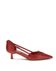 Prada Leather Heel Pumps - Red