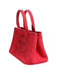 Prada Canapa Mini Canvas Tote Bag - Red