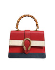 Gucci Dionysus Bamboo Medium Top Handle Bag - White/Blue/Red