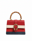 Gucci Dionysus Bamboo Medium Top Handle Bag - White/Blue/Red