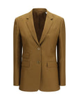 Burberry Single-Breasted Wool-Mohair Blazer - Mocha