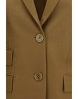 Burberry Single-Breasted Wool-Mohair Blazer - Mocha