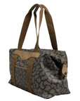 Saint Laurent Green and Brown Pattern Canvas Duffel Bag