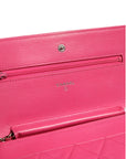 Chanel Quilted Leather Wallet On Chain - Pink